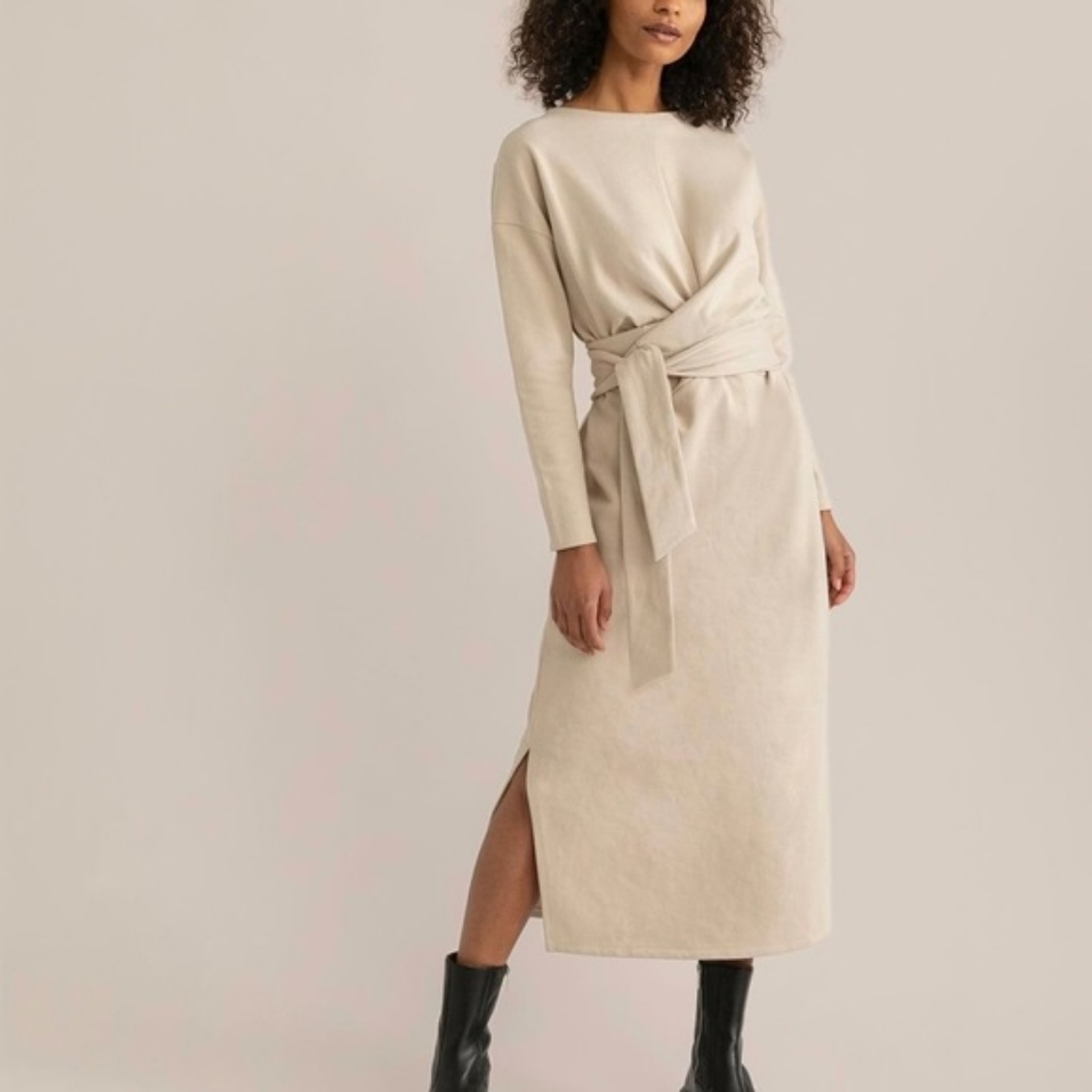 NWOT Modern Citizen Goldie Tie-Front Terry Dress